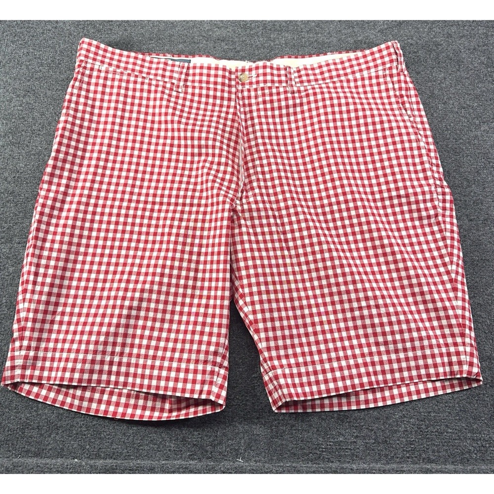 Polo Ralph Lauren Ted Gingham Shorts Flat Front 10" Inseam 42 Tall NWT